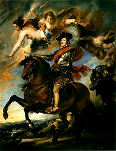 Mazo (copia de Rubens) (Felipe IV, a caballo). Free illustration for personal and commercial use.