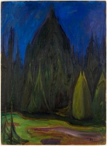 Edvard Munch - Dark Spruce Forest - 453. Free illustration for personal and commercial use.