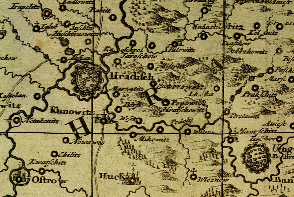 Mullerova mapa Moravy 15-Hradčovice