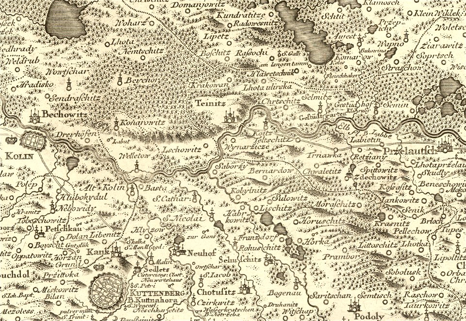 Mullerova mapa Cech 14 Teinitz