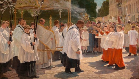 Jean Mayné - De sacramentsprocessie (1878)