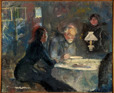 Edvard Munch - At Supper - MM.M.00621 - Munch Museum. Free illustration for personal and commercial use.