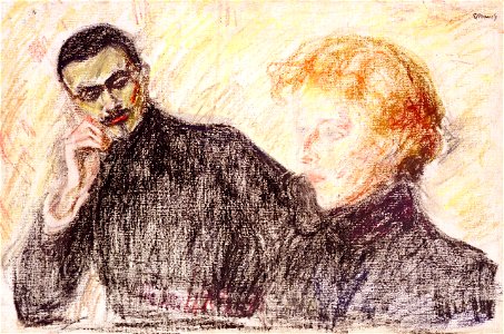 Edvard Munch - Dark-Haired man and Red-Haired Woman