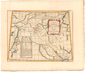 Mead Bradock, Paradise According to Three Different Hypotheses, 1747 Cornell CUL PJM 1023.01. Free illustration for personal and commercial use.