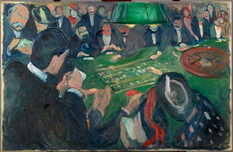 Edvard Munch - At the Roulette Table in Monte Carlo - MM.M.00050 - Munch Museum. Free illustration for personal and commercial use.