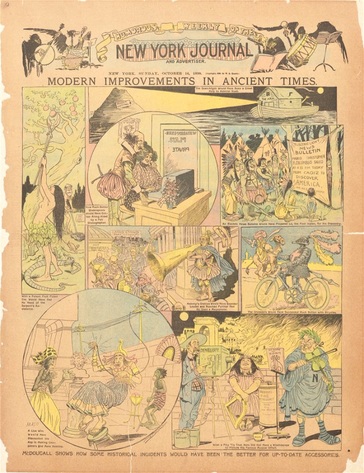 McDougall, Walt - Modern Improvements in Ancient Times (New York Journal 1898-10-16)