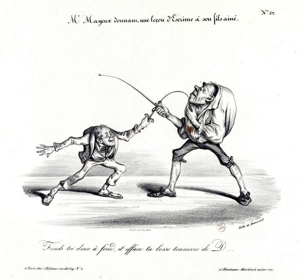 Mayeux leçon d'escrime