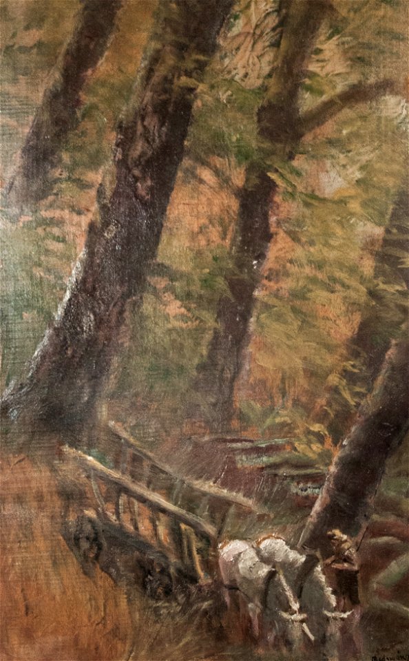 Mednyánszky - Horse-cart in the forest