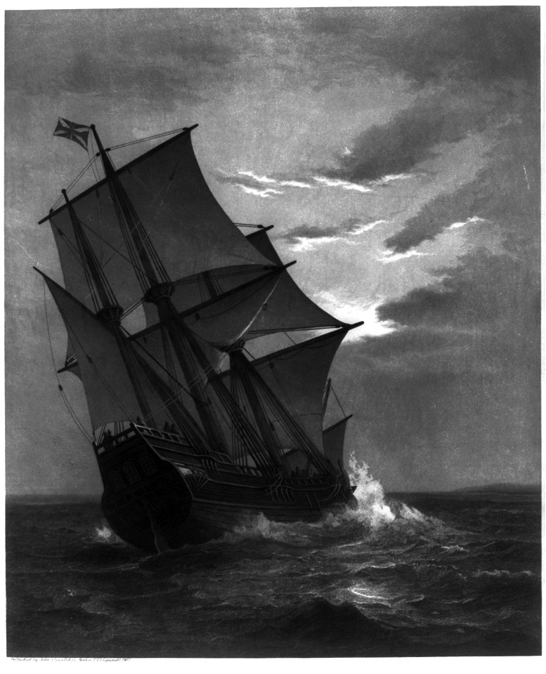 Mayflower approaching land LCCN2004670624