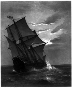 Mayflower approaching land LCCN2004670624