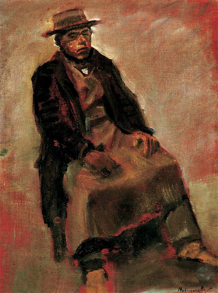 Mednyánszky, László - Man Seated Wearing Hat