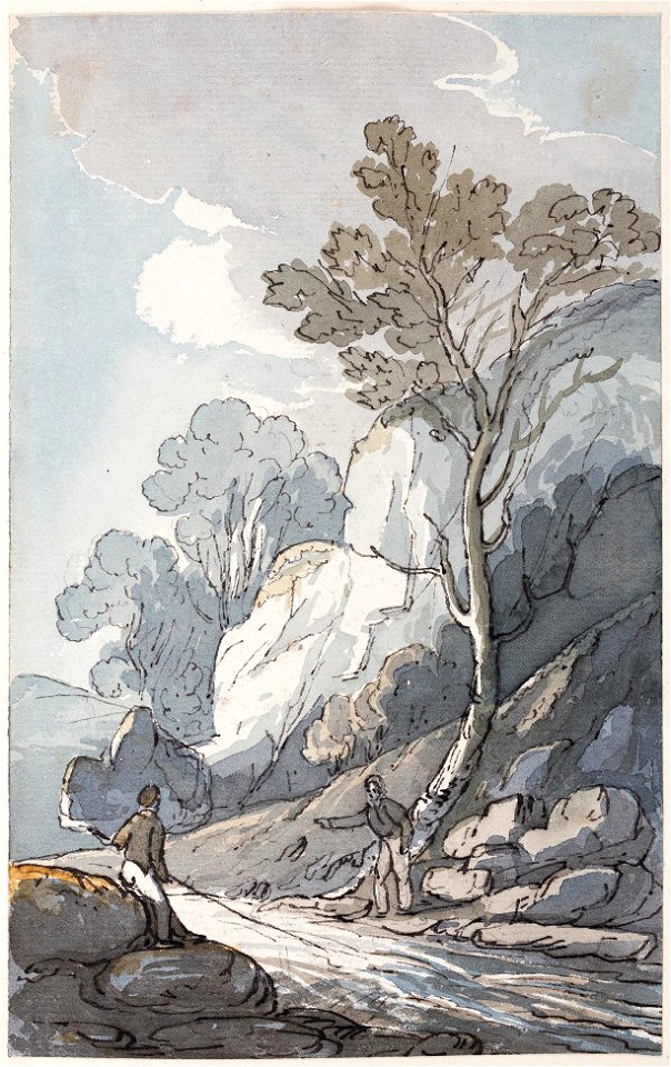 Meeting at a mountain stream - John Baverstock Knight - 9080
