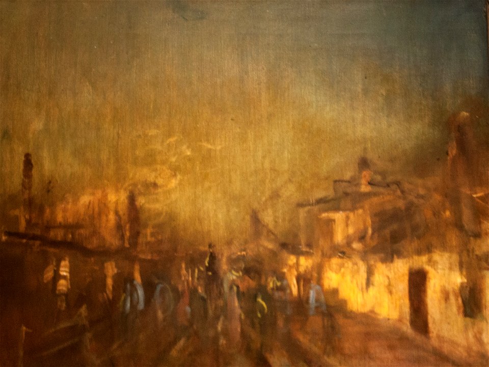 Mednyánszky - Soldiers marching into the village