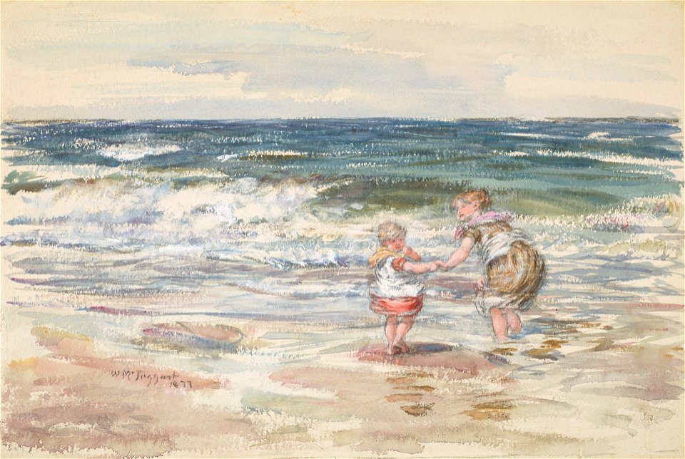 William McTaggart, Two Children Paddling, 1877 Watercolour and bodycolour on paper. National Gallery of Scotland