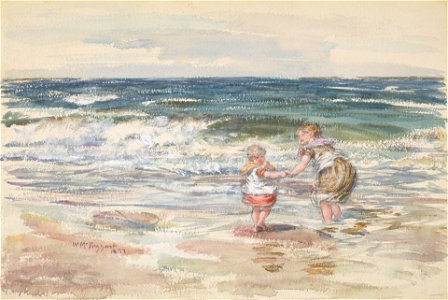 William McTaggart, Two Children Paddling, 1877 Watercolour and bodycolour on paper. National Gallery of Scotland