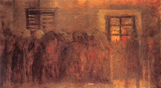 Mednyánszky, László - Queueing Up (1916)