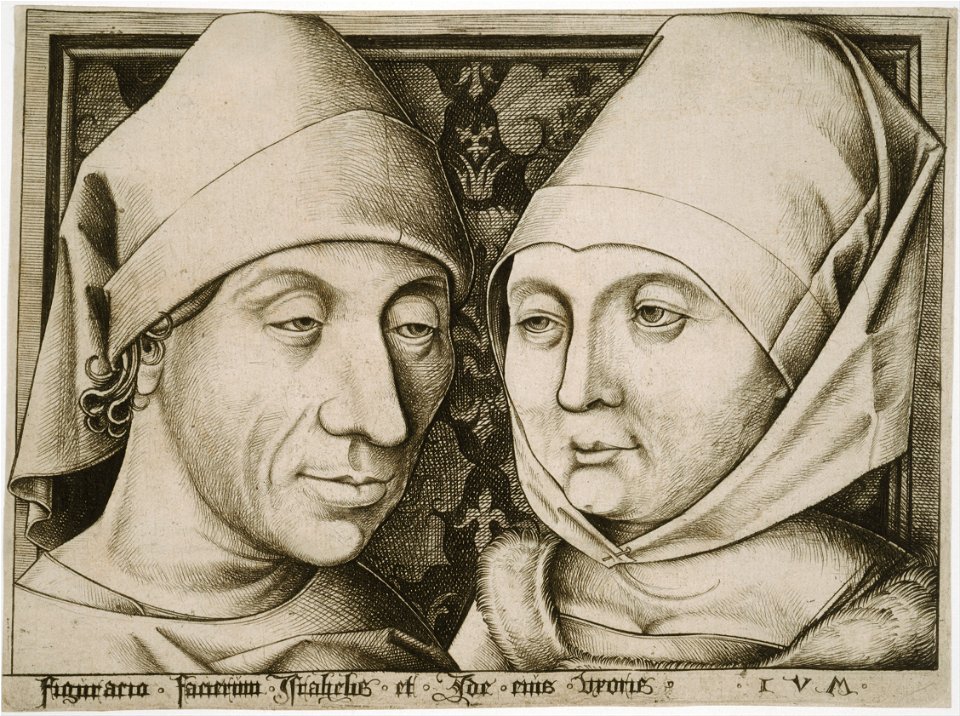 Israhel van Meckenem, German - Self-Portrait with His Wife, Ida - Google Art Project