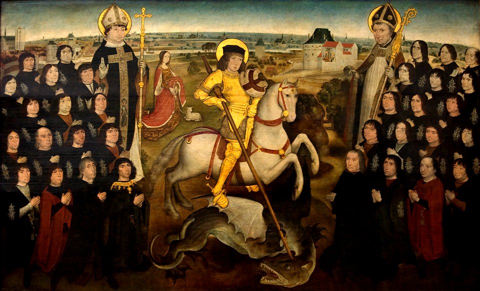 Meester van het Mechelse Sint-Jorisgilde - De leden van het gilde van de grote kruisboog te Mechelen (ca.1500) - kmska 28-02-2010 13-43-37
