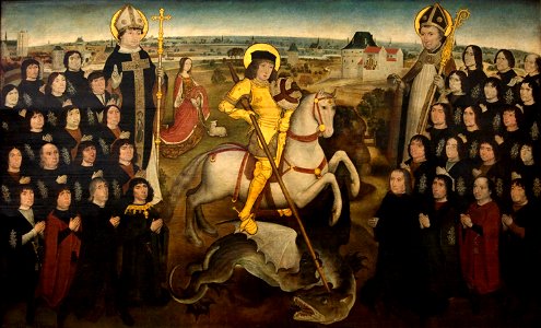 Meester van het Mechelse Sint-Jorisgilde - De leden van het gilde van de grote kruisboog te Mechelen (ca.1500) - kmska 28-02-2010 13-43-37