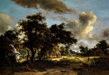 Meindert Hobbema - Village among Trees, Frick