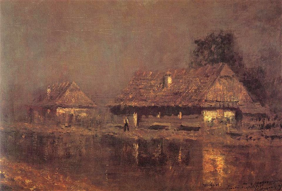Mednyánszky, László - Houses by the River (after 1898)