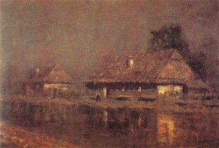 Mednyánszky, László - Houses by the River (after 1898)