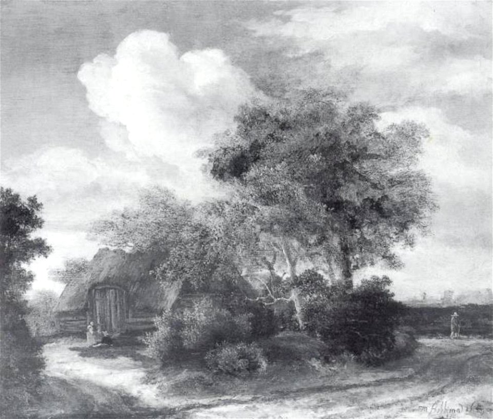 Meindert Hobbema - Landschap met een hut aan een weg - 1083 - Städel Museum
