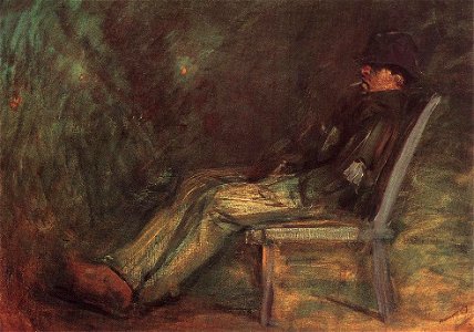 Mednyánszky, László - Tramp Seated on a Bench (ca 1898)