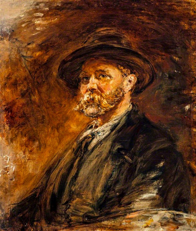 William McTaggart (1835-1910) - A Study of Oak Leaves in Autumn, Self Portrait - NG 2185 - National Galleries of Scotland