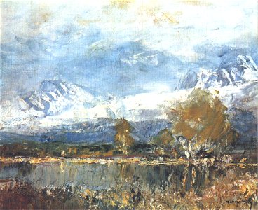 Mednyánszky, László - Lake in the Mountains (1895-9). Free illustration for personal and commercial use.