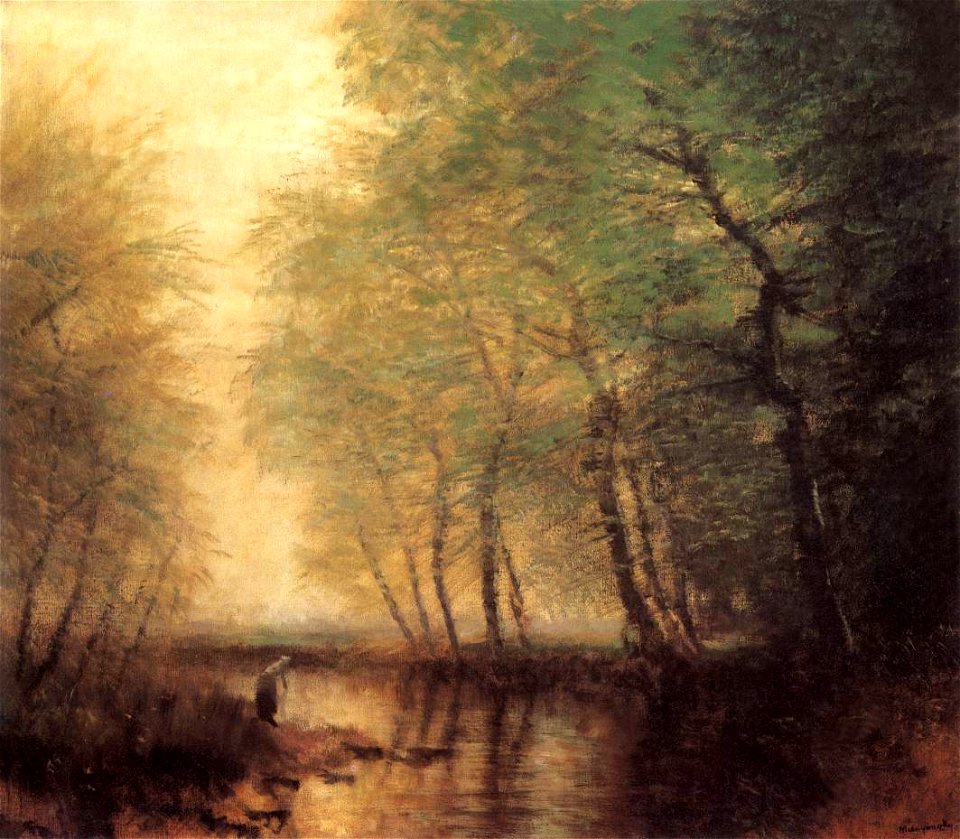 Mednyánszky, László - Waterside Scene with Figure