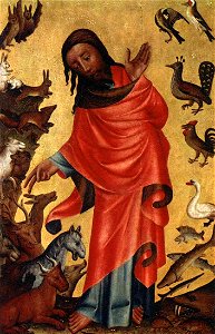Meister Bertram von Minden - Creation of the Animals, panel from Grabow Altarpiece - WGA14311