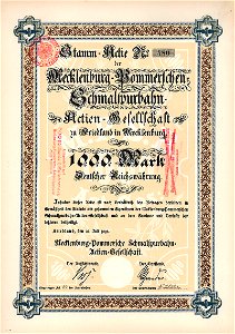 Mecklenburg-Pommersche Schmalspurbahn 1000 Mk 1892
