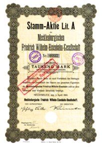 Mecklenburgische Friedrich Wilhelm-Eisenbahn-Ges. 1910