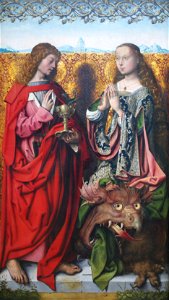 Meister des Bartholomäus-Altars — Die Hl. Evangelist Johannes und Margarethe