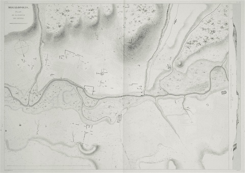 Megalopolis Plan de la partie des ruines - Blouet Guillaume-abel - 1831