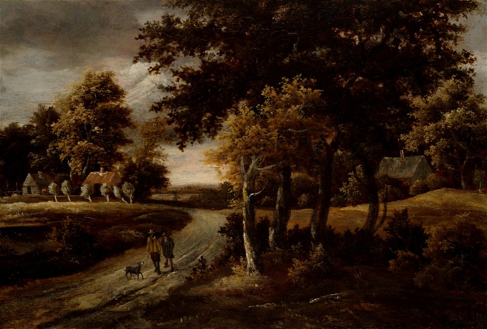Meindert Hobbema - Wooded Landscape with Figures on a Path - ILE1997.7.1 - Yale University Art Gallery