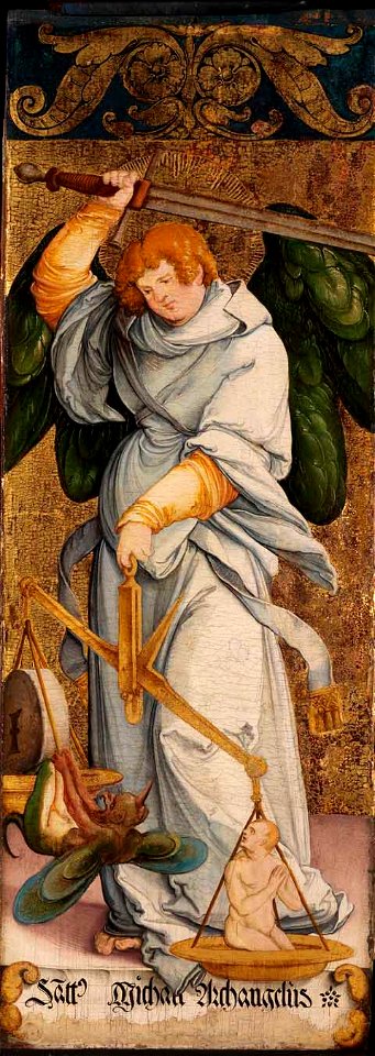 Meister von Messkirch - Der Erzengel Michael als Seelenwäger - 99 - Staatliche Kunsthalle Karlsruhe