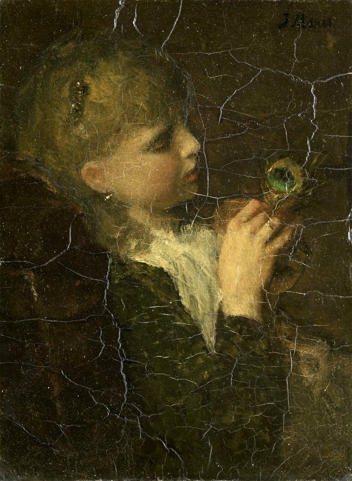 Meisje met pauwenveer Rijksmuseum SK-A-2990
