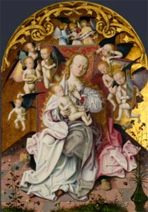 Meester van het Altaar van Bartholomeus - Maria en kind met engelen - NG6499 - National Gallery