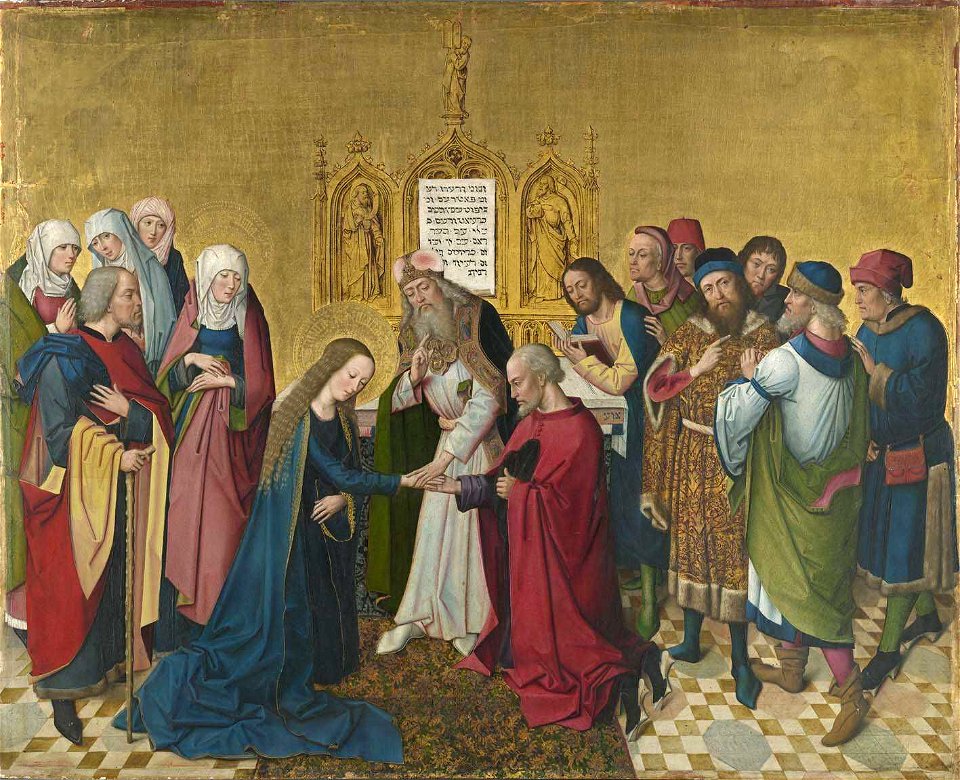 Meister des Marienlebens - Marienleben, Vermählung Mariens Rückseite, obere Hälfte einer Krönung Mariens - WAF 621 - Bavarian State Painting Collections