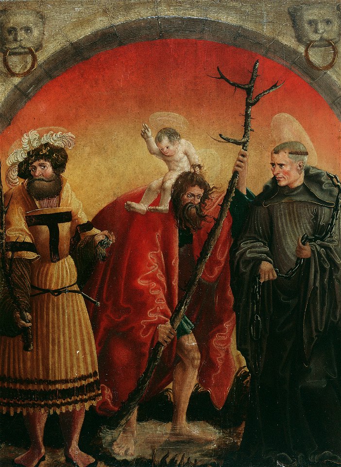 Meister der Crispinuslegende - Hll. Achatius, Christophorus und Leonhard - 4980 - Kunsthistorisches Museum