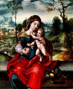 Meister mit dem Papagei (attr) Maria mit dem Kind