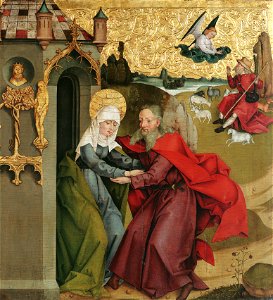 Meister der Divisio Apostolorum - Begegnung Joachims und Annas an der Goldenen Pforte - 4862 - Kunsthistorisches Museum