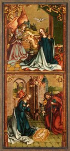 Meister des Oberschönenfelder Altar - Verkündigung an Maria und Geburt Christi Rückseite, Christus am Ölberg (linke Hälfte) - 7692 - Bavarian State Painting Collections