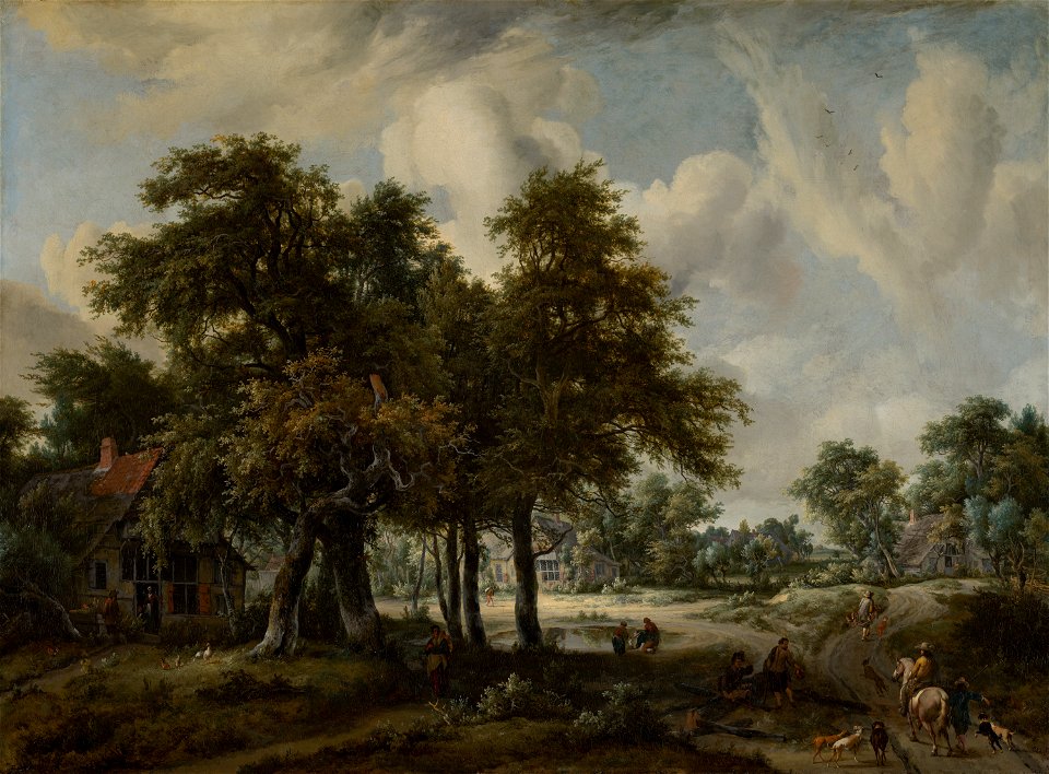 Meindert Hobbema - Wooded Landscape with Cottages - 1105 - Mauritshuis