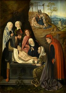 Meester van Hoogstraeten - The burial and lamentation. Free illustration for personal and commercial use.