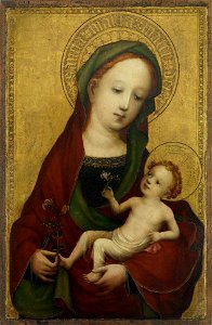 Meister der Münchner hl. Veronika - Maria mit Kind mit der Erbsenblüte - WAF 665 - Bavarian State Painting Collections