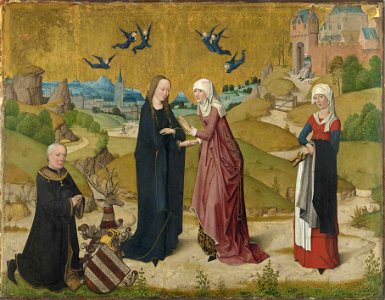 Meister des Marienlebens - Marienleben, Heimsuchung Mariae und der Stifter Johann von Hirtz - WAF 623 - Bavarian State Painting Collections