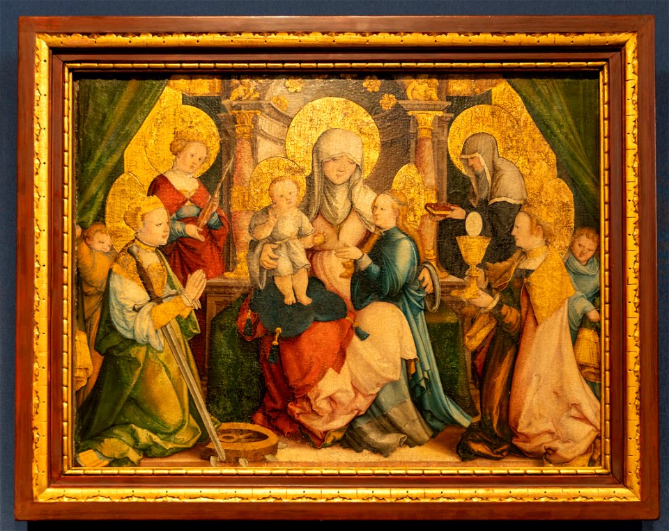 Meister von Meßkirch-Falkensteiner Altar-Die Heilige Anna Selbdritt mit weiteren weiblichen Heiligen-WUS04361